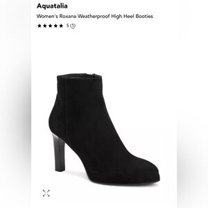 Aquatalia Roxana black suede ankle boots with heel size 8.5